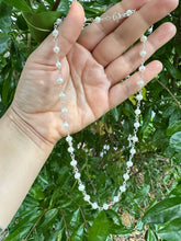 Load image into Gallery viewer, Wire wrapped white freshwater pearl necklace - Sterling silver
