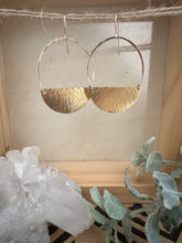 Load image into Gallery viewer, Hammered Half Moon Earrings
