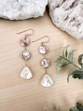 Load image into Gallery viewer, Wire wrapped mother of pearl earrings