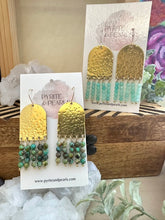 Load image into Gallery viewer, Limited Edition Fringe Earrings with Blue Stones - 14k Gold filled Ear Wires