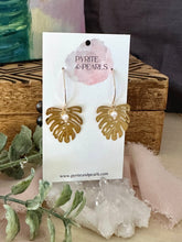 Load image into Gallery viewer, Mini Monstera earrings - 14k gold filled ear wires