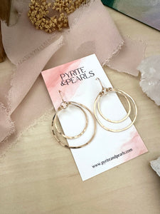 Double Hoops - 14k Gold Filled or Sterling Silver