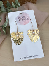 Load image into Gallery viewer, Mini Monstera earrings - 14k gold filled ear wires