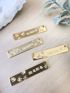 Mama stamped bar necklace