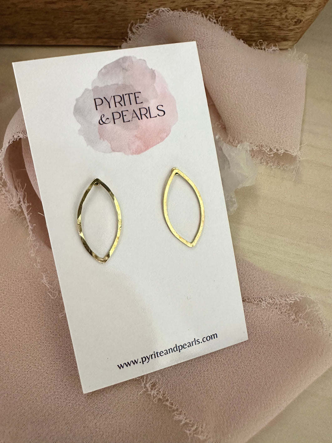 Small Marquise Stud Hoops - Stainless Steel Posts