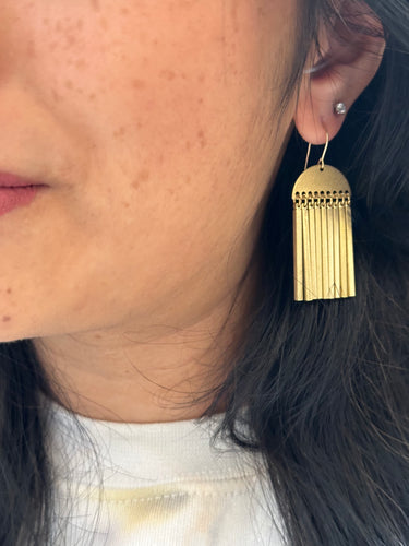 Stella Gold Fringe Earrings - Brass with 14k gold fill ear wires