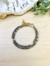 Load image into Gallery viewer, Labradorite Choker / Wrap Bracelet with 14k Gold Filled Beads