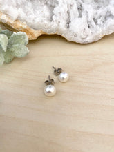 Load image into Gallery viewer, White Freshwater Pearls on Surgical Steel Posts - 7.5-8mm