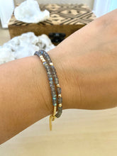 Load image into Gallery viewer, Labradorite Choker / Wrap Bracelet with 14k Gold Filled Beads