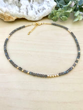 Load image into Gallery viewer, Labradorite Choker / Wrap Bracelet with 14k Gold Filled Beads