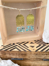 Load image into Gallery viewer, Limited Edition Fringe Earrings with Blue Stones - 14k Gold filled Ear Wires