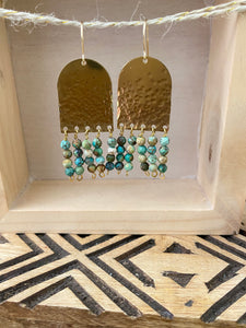 Limited Edition Fringe Earrings with Blue Stones - 14k Gold filled Ear Wires