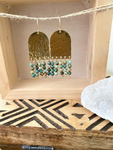 Load image into Gallery viewer, Limited Edition Fringe Earrings with Blue Stones - 14k Gold filled Ear Wires