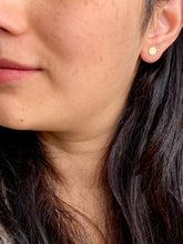 Load image into Gallery viewer, Gold Textured Geometric Circle studs with Surgical Steel Posts