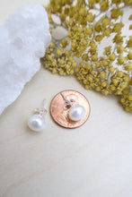 Load image into Gallery viewer, White Freshwater Pearl Earrings on Sterling Silver Posts 7.5-8mm