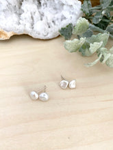 Load image into Gallery viewer, Keshi Pearl Studs on Sterling Silver Posts - Raw Irregular Shape Pearl Studs