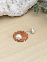 Load image into Gallery viewer, Keshi Pearl Studs on Sterling Silver Posts - Raw Irregular Shape Pearl Studs