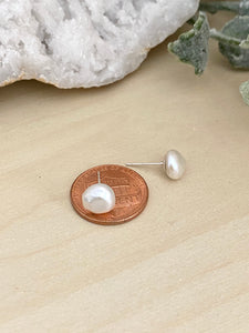 Keshi Pearl Studs on Sterling Silver Posts - Raw Irregular Shape Pearl Studs