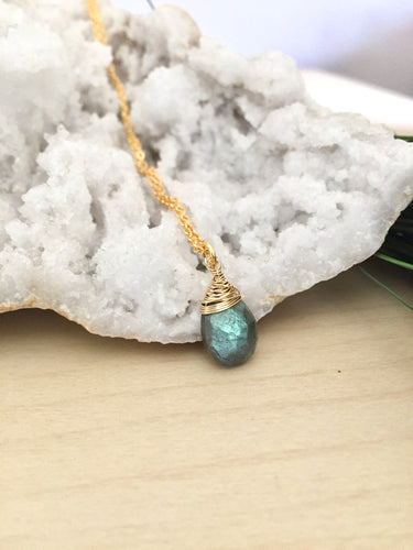 Labradorite Drop Necklace