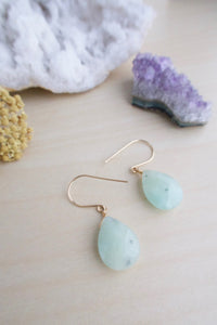 Sea Foam Green Amazonite Gemstones Wire wrapped in 14k gold fill wire
