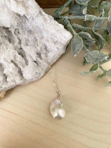 Baroque Freshwater Pearl drop Necklace - Sterling Silver chain