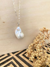 Load image into Gallery viewer, Baroque Freshwater Pearl drop Necklace - Sterling Silver chain