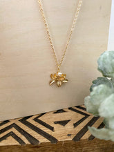 Load image into Gallery viewer, Lotus Pendant Necklace with Freshwater Pearl Drop