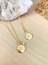 Load image into Gallery viewer, Lotus Stamped Charm Necklace