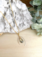 Load image into Gallery viewer, Wishbone Necklace with a Labradorite Drop