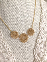 Load image into Gallery viewer, Wire Crochet Trio Necklace - Delicate Lacy Pendant Necklace with 3 Crochet Discs