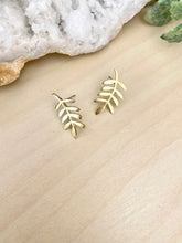 Load image into Gallery viewer, Gold Leaf Studs - Hypoallergenic Stainless Steel Posts