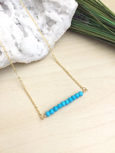 Turquoise Bar Necklace - 1 inch bar - Layering Necklace