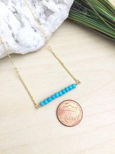 Turquoise Bar Necklace - 1 inch bar - Layering Necklace