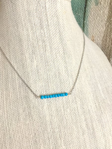 Turquoise Bar Necklace - 1 inch bar - Layering Necklace