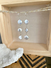 Load image into Gallery viewer, White Coin Pearl Trio Earrings - Sterling Silver