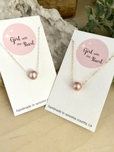 Load image into Gallery viewer, Floating Pearl Necklace - Mauve Freshwater Pearl