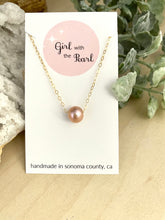 Load image into Gallery viewer, Floating Pearl Necklace - Mauve Freshwater Pearl