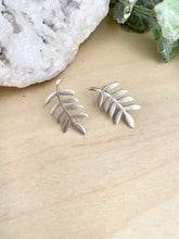 Load image into Gallery viewer, Silver Leaf Studs - Hypoallergenic Stainless Steel Posts