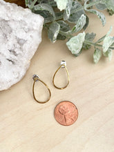 Load image into Gallery viewer, Small Brass Teardrop Hoops on Stainless Steel posts