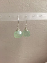 Load image into Gallery viewer, Chalcedony Gemstone Drop Earrings - Sea Foam Green - Sterling Silver