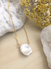 Load image into Gallery viewer, Single White Keshi Pearl Necklace