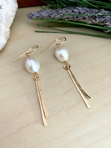 Pearl Dangle Earrings - Sterling Silver or Gold Fill