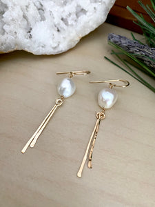 Pearl Dangle Earrings - Sterling Silver or Gold Fill