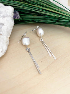 Pearl Dangle Earrings - Sterling Silver or Gold Fill