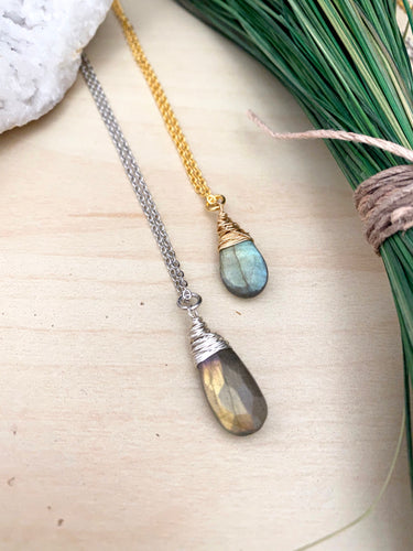 Labradorite Drop Necklace