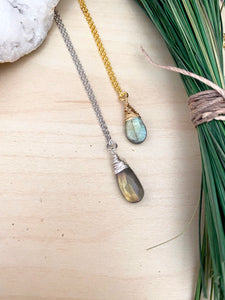 Labradorite Drop Necklace