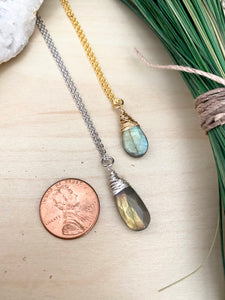 Labradorite Drop Necklace