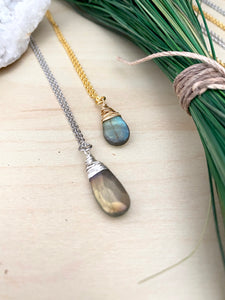 Labradorite Drop Necklace