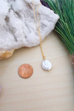 Load image into Gallery viewer, White Single Coin Pearl Necklace