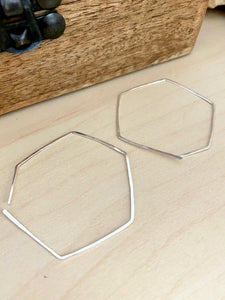 Geometric Hoop Earrings in Gold fill or Sterling Silver